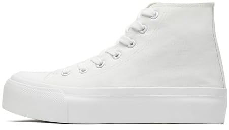 Zapatillas de lona de caña alta para mujer, con plataforma clásica, con cordones, zapatos deportivos al aire libre, tenis, correr, caminar, transpirables