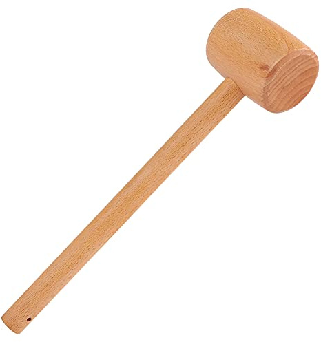 Tnfeeon Mini Martillo de Madera para Cocina, Mazo de Madera para Romper Cangrejos y Langostas, Herramienta de Preparación de Mariscos y Carnes, Compacto y Ergonómico