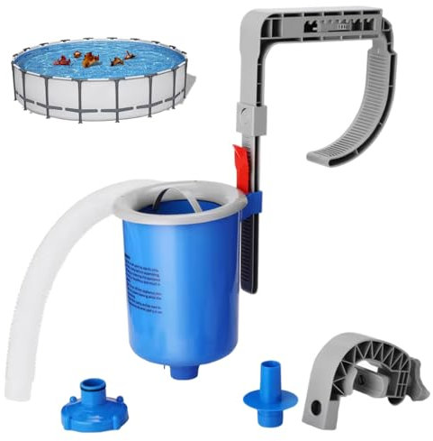 Dorccsi Skimmer para Piscina elevada, Cesta de Skimmer de Montaje en Pared para Piscina elevada con Manguera, Cesta extraíble y Soporte de Altura Ajustable para Estanque, de para pi