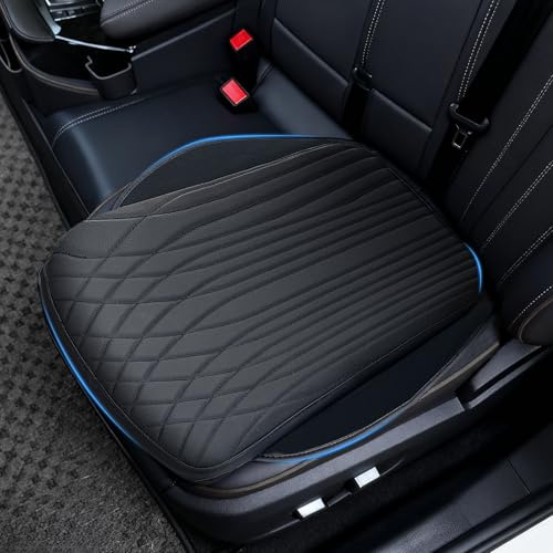 GEARMONSTER Universal Autositzkissen Nappa-Optik Schwarz | Weich, atmungsaktiv, rutschfest, Kunstleder, Fahrkomfort, Auto, Ganzjahresnutzung, einfache Reinigung, Universalgröße
