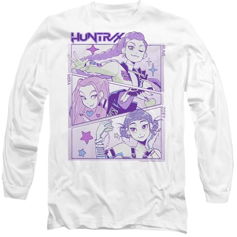 Kpop Demon Hunters Unisex K-pop Demon Hunters - Anime Huntrix Huntr/X Unisex Long Sleeve T Shirt, Black T-Shirt