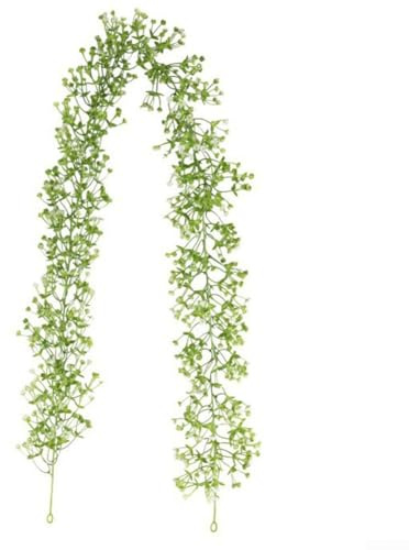 LUCKCDUO Real Touch Artificial Baby's Breath Vine, 175 cm Multicolored Plastic Flower Garland for Indoor & Outdoor Wedding Decor, Low Maintenance, Lifelike(AL49-480-1 White)