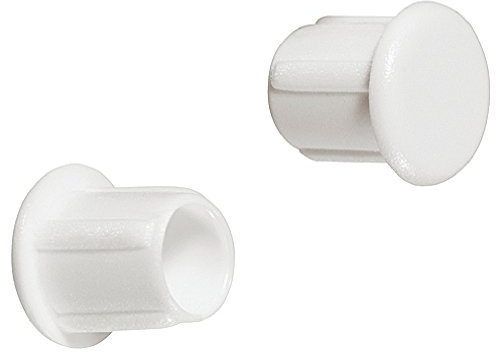 Gedotec Schrauben-Kappen zum Eindrücken Blindstopfen Kunststoff | H1124 | Schrauben-Abdeckungen weiß RAL 9010 für Blindbohrung | Kappen-Ø 5 mm | 100 Stück - Möbel-Abdeckkappen rund für Bohrlöcher