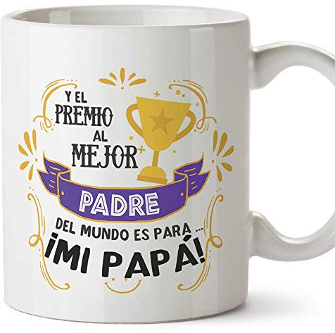 MUGFFINS Taza Papá (Premio al Mejor Padre() - Regalos Originales y Divertidos para el Día del Padre