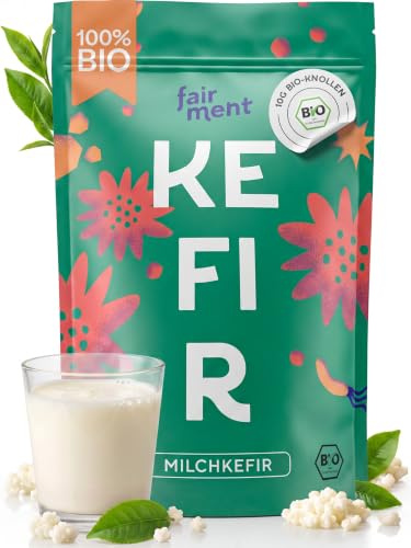 Fairment Starterkultur Kefir | Bio Milchkefir einfach selber machen | Kefir mit Langlebigen Knollen | Mit deutscher Schritt-für-Schritt-Anleitung | 1x Bio Kultur Kefir Knollen