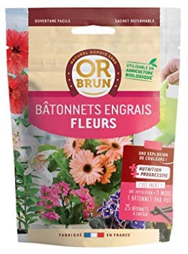 OR BRUN, Engrais Fleurs UAB, 25 batonnets