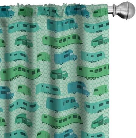ABAKUHAUS Camper Tenda a Pannello Set di 2, Piazze e Roulotte, Trattamento della Finestra per Stanza e Camera da Letto, 150 cm x 245 cm, Menta Verde Verde