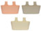 ENGELLAND 3 x Blumenkasten zum Auf-Hängen, Farbmix: Apricot, Sand, Beige, Blumentopf, oval, Balkon, Übertopf, Pflanzkasten, mit Wasserspeicher/Wasserauffangschale