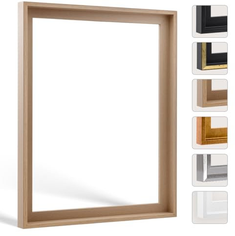 Bildershop-24 Schattenfugenrahmen mit Schattenfuge Lemgo Rahmen für Keilrahmenbilder und Leinwände 80 X 100cm Eiche Natur Dekor