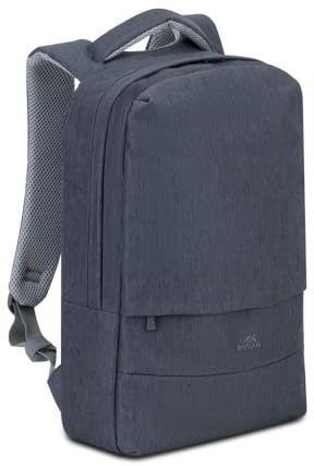 Rivacase Laptop-Rucksack mit USB-Ladeanschluss hochwertiger wasserabweisender Notebook-Rucksack bis 15,6 Zoll Cityrucksack Business Backpack / (Dunkelgrau)