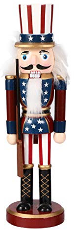 Amosfun Wooden Soldier Nutcracker Christmas Wood Ornaments Nutcracker Figurine Christmas Table Decoration for Christmas Home Party Favors