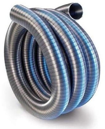 Schornstein-Rauchauskleidung, Edelstahl, flexibel, Multifuel Öfen Gas, 150 mm, 8 m