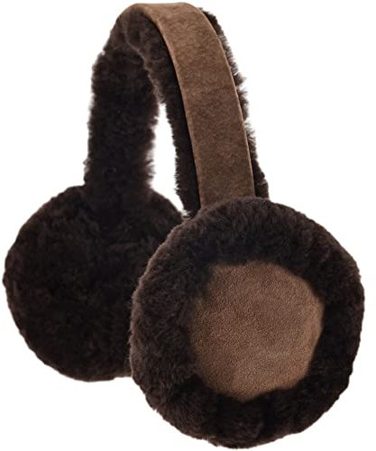 SNUGRUGS Ladies Full Sheepskin Ear Muffs with Gift Box - Brown