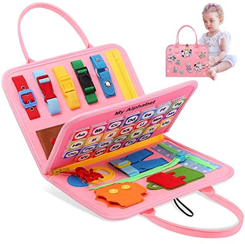 Activity Board, Giocattolo Montessori da 1 2 3 4 Anni, Giocattolo per Bambini da 1 2 Anni, Giocattolo per abilità motorie da 1 Anno, Busy Board, Giocattolo da 1 Anno Bambino, Giocattolo sensoriale