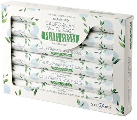 Puckator Stamford Premium Plant Based Hex Incense Sticks - Californian White Sage - Spiritual Insensé Sticks - Zen Meditation Gifts - Organic Insense - Insencesticks - Rituals Fragrance Sticks -20