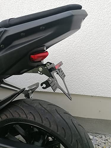 Kennzeichenhalter GroFaTec EVO Set für Yamaha MT 125 Bj.14-19 Kennzeichenträger Nummernschild mt125 Träger Halter kurzes Heck Heckumbau Porta Targa mt-125