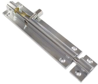 Vibe 25mm Barrel Bolt Straight 75mm x 25mm on Satin Chrome, Surface Mounted Door Bolt, Sliding Door Lock, Lock Bolts for Securing Internal Doors for Bedrooms, Bathrooms, Storage Units and Cupboards