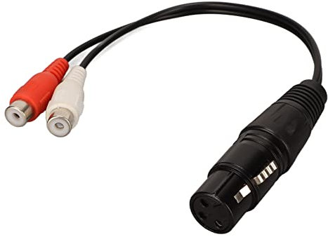 LBEC Cavo Sdoppiatore a Y XLR Femmina a 2 RCA Femmina, Suono Chiaro Dual RCA a 1 Cavo XLR Femmina a Femmina Lunghezza 7,9 Pollici per Microfono