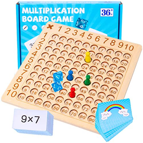 BLOOOK Multiplikationstafel Multiplikationsbrett,1x1Mathe Lernen für Grundschüler,Zahlenlernspiel Aufgaben,Montessori Kinderzählspielzeug,Rechnen Spiel Spaß für Rechenprofis,Lernen leichtgemacht
