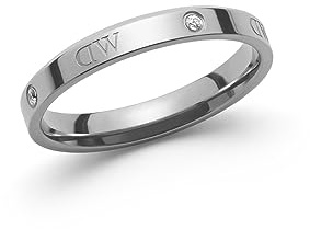 Daniel Wellington Classic Ringe 54 Edelstahl (316L) mit Kristallsteinen, silberfarben, 54 (17.2), Kein Edelstein
