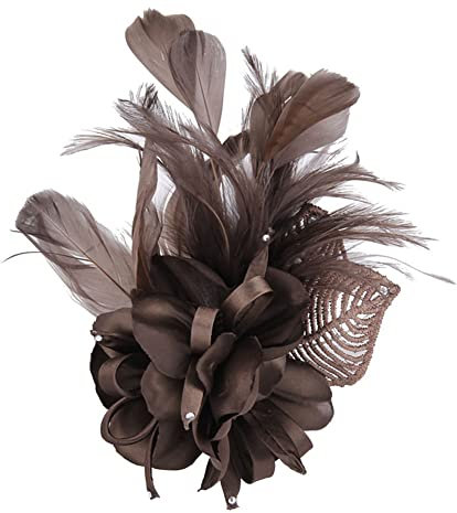 JAWSEU Broche Plume Femme, Broche Fleur en Plume Élégante Écharpe Pince Broche Broche Plume Chapeau Costume Manteau Vêtements Accessoires Broche Vintage pour Femmes