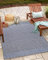 Teppium Outdoor Teppich Wetterfest 80 x 250 cm Grau Sisal Optik - Küchenläufer Waschbar, Wasserfest, Streifen Design, Pflegeleicht - Ideal für Balkon, Terassen, Garten, Camping oder Küche