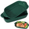Set of 2 Ceramic Rectangular Casserole Dish, 9x5inch with Handle, for Lasagne, Tiramisu