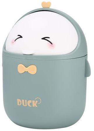 Papelera Escritorio Pequeña, Cubo Basura Baño, Cubo de Basura Portátil Estilo Dibujos Animados Lindo, Papelera con Tapa, Papelera Infantil para Baño, Cocina, Oficina