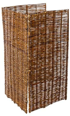 Willow Wheelie Bin Screen (Single) - Wheelie Bin Hideaways Wall-Mountable, Eco-Friendly Wicker Bin, with Brackets & Screws - 60x80x115cm by GreenGrove