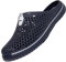 SAGUARO Clogs Atmungsaktiv Mesh Hausschuhe Sommer Gartenschuhe Freizeit Badeschuhe Strand Aqua Slippers Flach Pantoffeln Damen Herren, Navy 39 EU
