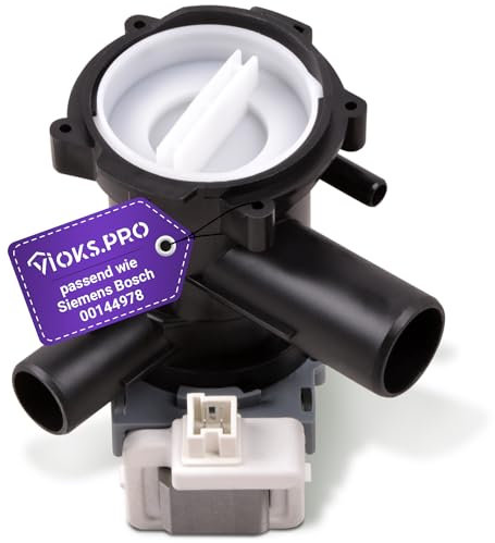 Vioks.pro Ablaufpumpe Laugenpumpe 30W Ersatz für Bosch Ablaufpumpe 00145787 00144978 Waschmaschinen Ablauf Pumpe mit Pumpenkopf & Sieb für Bosch Maxx 7 Varioperfect, Avantixx/Siemens IQ300 IQ500