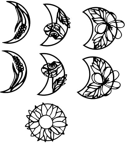 MUCKLILY 1 Satz Hohler Mondphasen-Acrylspiegel-Wandaufkleber wandsticker Schlafzimmer wandtattoos für Schlafzimmer Mondphasenaufkleber Wohnzimmer Mond Aufkleber