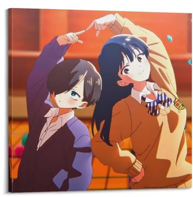 ZaMouss Poster, Motiv: Anime The Dangers in My Heart, Staffel 2, Leinwandposter, Wandkunst, Dekoration, Wohnzimmer, Schlafzimmer, Dekoration, Poster, 50 x 50 cm, Rahmenstil