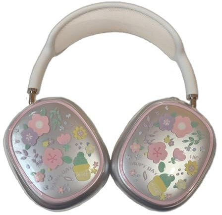 GULVQYF Cute morning glory Schutzhülle für AirPods Max Kopfhörer, transparent, weiche TPU-Haut, kratzfest, transparent, Zubehör, Ultra-Schutzhülle für AirPods Max (Mint)