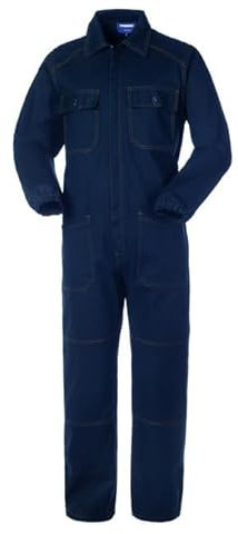 Rossini A40149 SerioPlus+ Stretch Tuta da lavoro in cotone twill elasticizzato chiusura anteriore cerniera multitasche (Blu, 4XL)