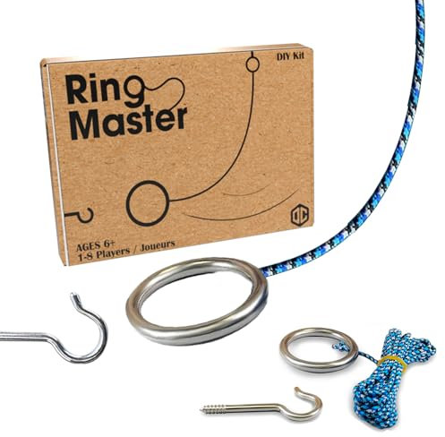 Ring Master® Game | Jeu d'Adresse Ring Toss Géant | Corde de 3 mètres | Lancer d'Anneau Suspendu pour Enfants & Adultes | Jeux Intérieur & Extérieur | Idée Cadeau 100% Fun | OriginalCorner®