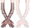 Carseatty 2 Paar Lange Handschuhe Damen, Spitzenhandschuhe Schwarz Weiß,Tüll Nahtlose Handschuhe Opern Armstulpen Durchscheinendem Handschuhes für Bühnenshow, Halloween, Fasching, Mottoparty (70cm)