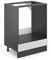 Vicco Herdumbauschrank R-Line, Herdschrank, Weiß Hochglanz/Anthrazit, AP Marmor