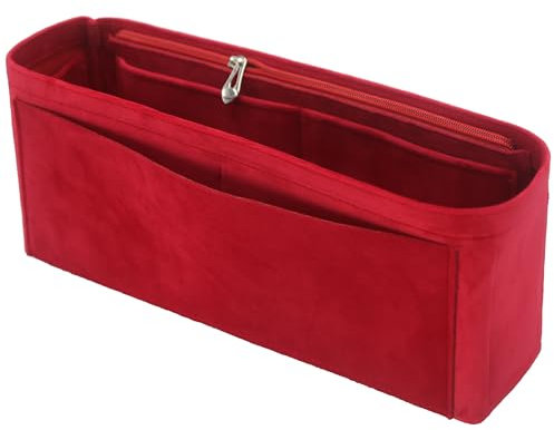 banbeln Geldbörsen-Organizer-Einsatz, Wildleder-Tasche, Organizer, Handtaschen-Tragetasche, Shaper, Wildleder-Material, weich und nicht beschädigend (Red, Small)