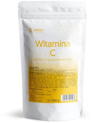 Vitamine C - Acide L-ascorbique - 1000 g de poudre - 1000 mg de vitamine C par portion - Poudre de vitamine C hautement dosée - Emballage étanche avec fermeture éclair - Doypack - INSPORT Nutrition