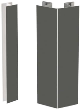 Evotrade Zubehör Gelenk für Küchensockel – Eckverbindung -90° +90° und linearer Anschluss – kompatibel mit Küchensockel aus PVC Dicke 12,5 mm – Höhe 120 mm, Farbe Blei