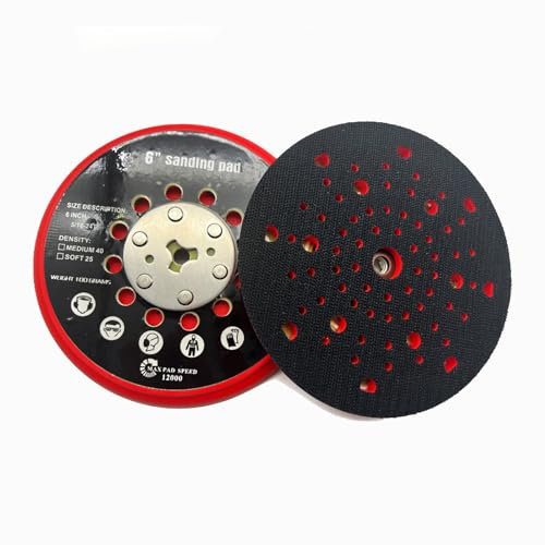 VZU Piatto abrasivo da 150 mm con velcro per levigatrice orbitale Bosch, ricambio da 6 pollici, 72 fori, professionale, compatibile con Bosch GET 75-150, GEX 34-150, RSM6045