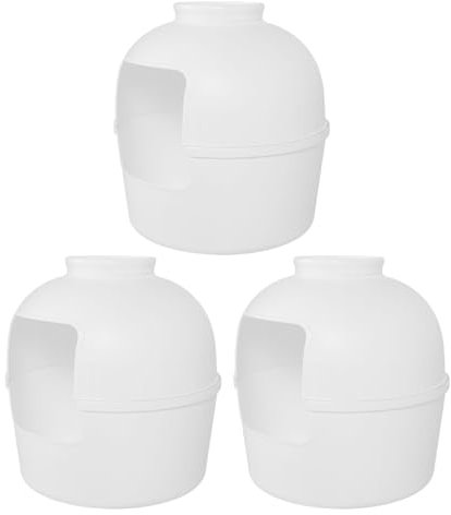 Luocute Spacious Cat Litter Box Planter Enclosed Cat Litter Box, Litter Box, Round Enclosed Cat Litter Box Planter, All Season Use, Easy to Clean, for Indoor Cats, Home Decoration (White)