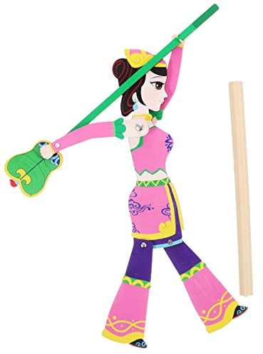 VICASKY Marionette Schattenpuppe Selber Machen Fingerpuppen Basteln Kinder Spielset DIY Schattenpuppenspiel Papierpuppen Stirnbänder Schattenhandpuppen Holz