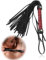 Frusta da Equitazione, 1 PCS Frustino Equitazione Corto, Outdoor Sports Portatile Antiscivolo Simil Pelle Frustino Cavallo, per Cavallo Performances,Frusta in Pelle con Frange,Multiuso