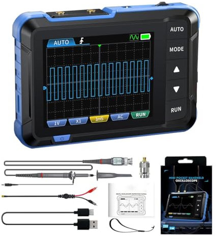 DollaTek Oscilloscopio portatile Oscilloscopio tablet 2 IN 1 multifunzione Mini generatore di segnale Oscilloscopio digitale 5MS/s Frequenza di campionamento Oscilloscopio 1M di larghezza di banda