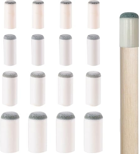 DILUSILK 40pcs Slip On Pool Cue Tips, 4 Sizes Pool Stick Repair Kit,No Glue or Tool Replacement 10mm, 11mm, 12mm, 13mm Billiard Stick Tips for Snooker,Pool Cues,Pool Leisure Sports