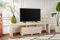 Dmora - Meuble TV Govone, Buffet de Salon, Armoire Basse pour TV, Base Murale de Rangement, 180x31 h50 cm, Beige