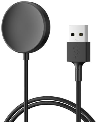 Amzpas USB Caricatore per Samsung Galaxy Watch 7/FE/6/5/4/3/Ultra, Veloce Portatile Cavo di Ricarica USB C per Samsung Watch 6 Classic/5 Pro/4 Classic/Active 2/Active (Nero)