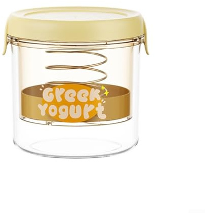 Crea yogurt greco cremoso a casa con il nostro efficiente filtro per yogurt processo semplice e divertente (giallo rotondo)